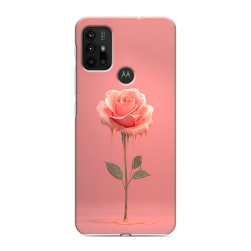 Силиконовый чехол на Motorola Moto G30 с принтом Розовая роза