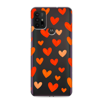 Силиконовый чехол на Motorola Moto G30 с принтом Сердечки