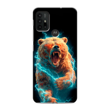 Силиконовый чехол на Motorola Moto G30 с принтом Медведь