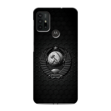Силиконовый чехол на Motorola Moto G30 с принтом Герб Флаг СССР