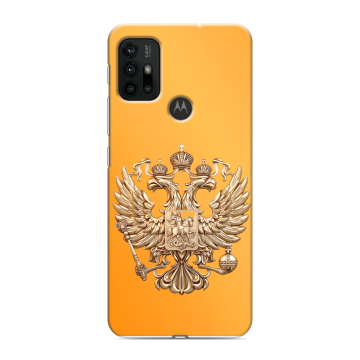 Силиконовый чехол на Motorola Moto G30 с принтом Герб Флаг России