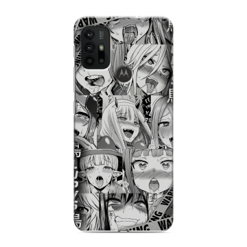 Силиконовый чехол на Motorola Moto G30 с принтом Ahegao Ахегао Аниме