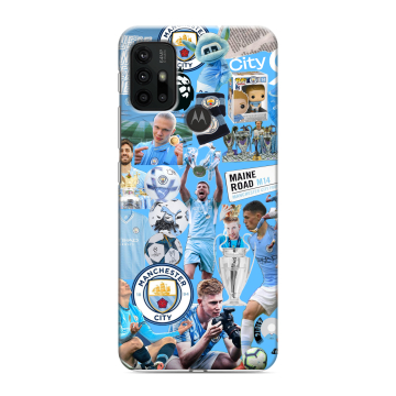 Силиконовый чехол на Motorola Moto G30 с принтом Man City Манчестер Сити