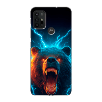 Силиконовый чехол на Motorola Moto G30 с принтом Медведь