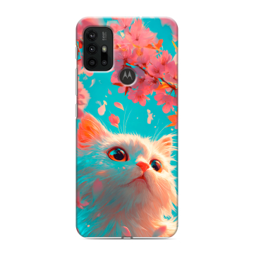 Силиконовый чехол на Motorola Moto G30 с принтом Красивый кот