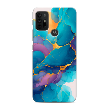 Силиконовый чехол на Motorola Moto G30 с принтом Мрамор блестки