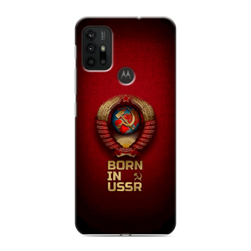 Силиконовый чехол на Motorola Moto G30 с принтом Флаг Герб СССР