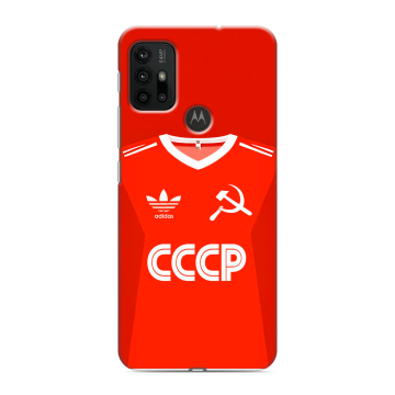 Силиконовый чехол на Motorola Moto G30 с принтом Флаг Герб СССР