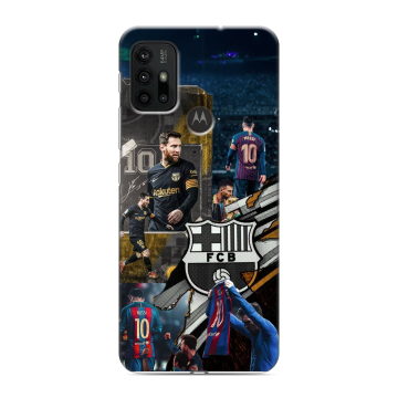 Силиконовый чехол на Motorola Moto G30 с принтом Messi Barcelona