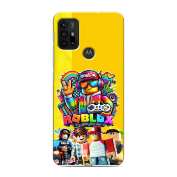 Силиконовый чехол на Motorola Moto G30 с принтом Roblox Роблокс