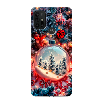 Силиконовый чехол на Motorola Moto G30 с принтом Новый год