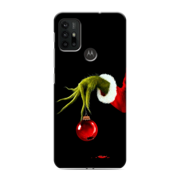 Силиконовый чехол на Motorola Moto G30 с принтом Новый год Гринч