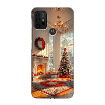 Силиконовый чехол на Motorola Moto G30 с принтом Новый год