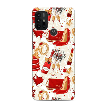 Силиконовый чехол на Motorola Moto G30 с принтом Новый год