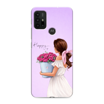 Силиконовый чехол на Motorola Moto G30 с принтом женский