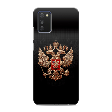 Силиконовый чехол на Samsung Galaxy A03s с принтом Герб России Силиконовый чехол на Samsung Galaxy A03s с принтом Герб России