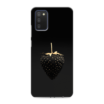 Силиконовый чехол на Samsung Galaxy A03s с принтом Черная клубника Силиконовый чехол на Samsung Galaxy A03s с принтом Черная клубника