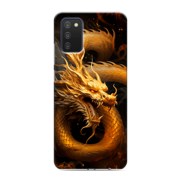 Силиконовый чехол на Samsung Galaxy A03s с принтом Золотой дракон Силиконовый чехол на Samsung Galaxy A03s с принтом Золотой дракон