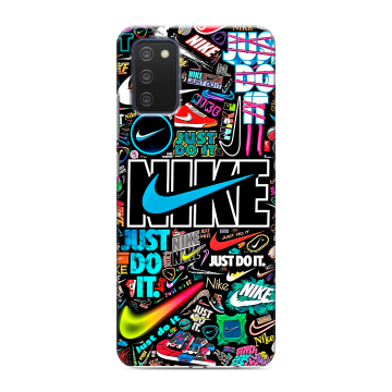 Силиконовый чехол на Samsung Galaxy A03s с принтом найк nike черный Силиконовый чехол на Samsung Galaxy A03s с принтом найк nike черный