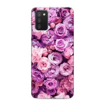 Силиконовый чехол на Samsung Galaxy A03s с принтом лавандовые розы Силиконовый чехол на Samsung Galaxy A03s с принтом лавандовые розы