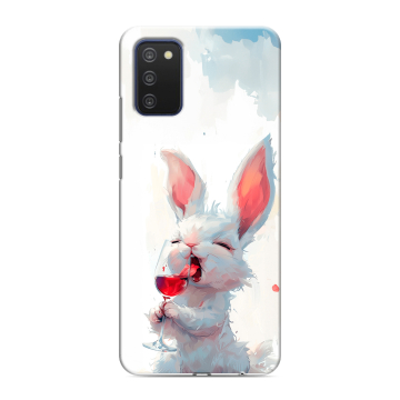 Силиконовый чехол на Samsung Galaxy A03s с принтом кролик зайчик Силиконовый чехол на Samsung Galaxy A03s с принтом кролик зайчик