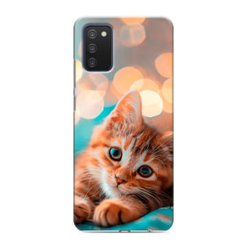 Силиконовый чехол на Samsung Galaxy A03s с принтом котик Силиконовый чехол на Samsung Galaxy A03s с принтом котик