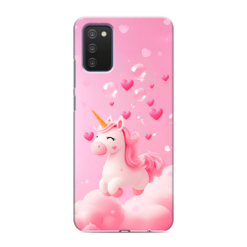 Силиконовый чехол на Samsung Galaxy A03s с принтом Единорог