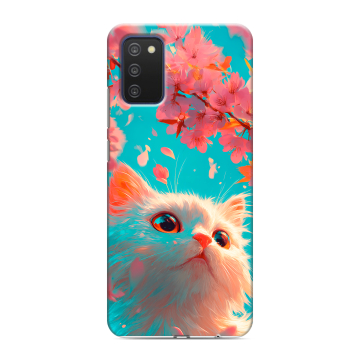 Силиконовый чехол на Samsung Galaxy A03s с принтом Красивый кот Силиконовый чехол на Samsung Galaxy A03s с принтом Красивый кот