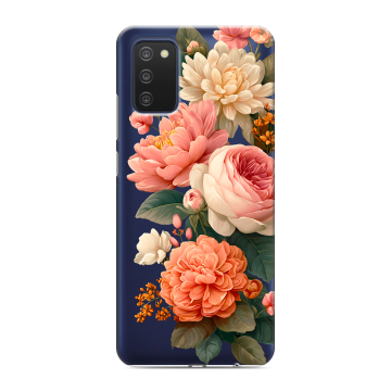 Силиконовый чехол на Samsung Galaxy A03s с принтом цветы Силиконовый чехол на Samsung Galaxy A03s с принтом цветы
