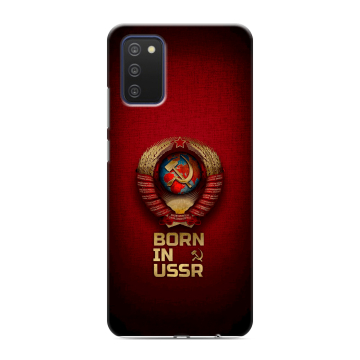 Силиконовый чехол на Samsung Galaxy A03s с принтом Флаг Герб СССР Силиконовый чехол на Samsung Galaxy A03s с принтом Флаг Герб СССР