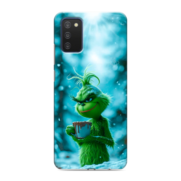 Силиконовый чехол на Samsung Galaxy A03s с принтом Новый год гринч Силиконовый чехол на Samsung Galaxy A03s с принтом Новый год гринч