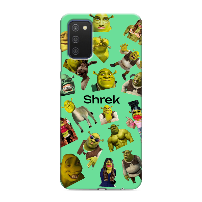 Силиконовый противоударный чехол на Samsung Galaxy A03s с принтом Шрек Shrek Силиконовый противоударный чехол на Samsung Galaxy A03s с принтом Шрек Shrek
