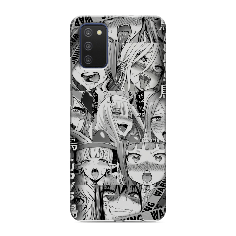 Силиконовый противоударный чехол на Samsung Galaxy A03s с принтом Ahegao Ахегао Аниме Силиконовый противоударный чехол на Samsung Galaxy A03s с принтом Ahegao Ахегао Аниме