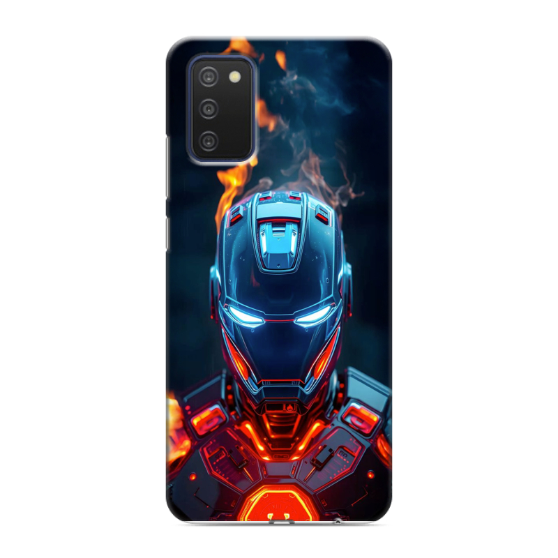 Силиконовый противоударный чехол на Samsung Galaxy A03s с принтом IronMan Железный человек Силиконовый противоударный чехол на Samsung Galaxy A03s с принтом IronMan Железный человек