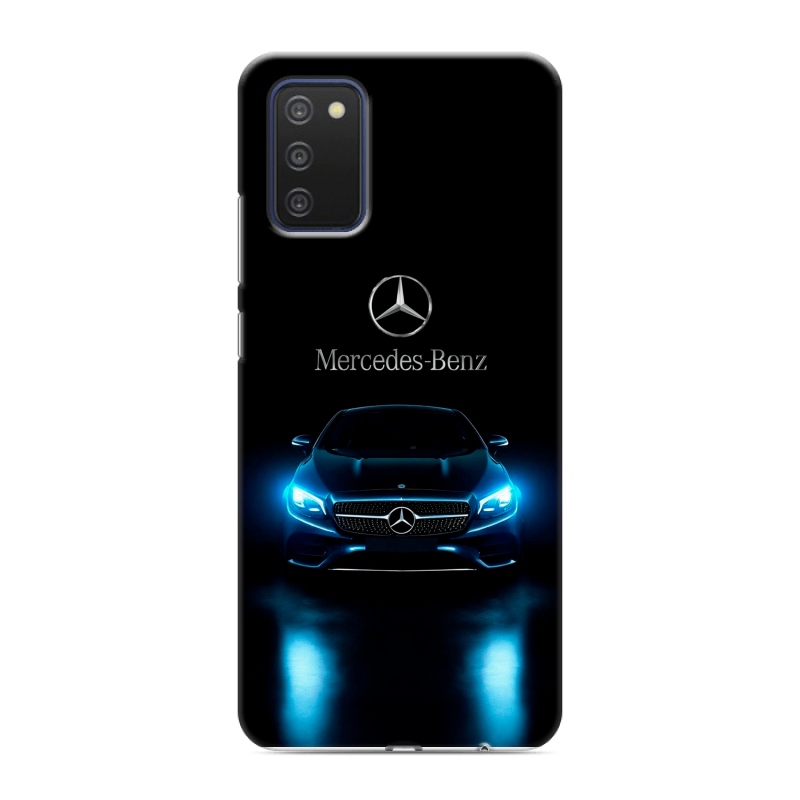 Силиконовый противоударный чехол на Samsung Galaxy A03s с принтом Mercedes Мерседес Силиконовый противоударный чехол на Samsung Galaxy A03s с принтом Mercedes Мерседес
