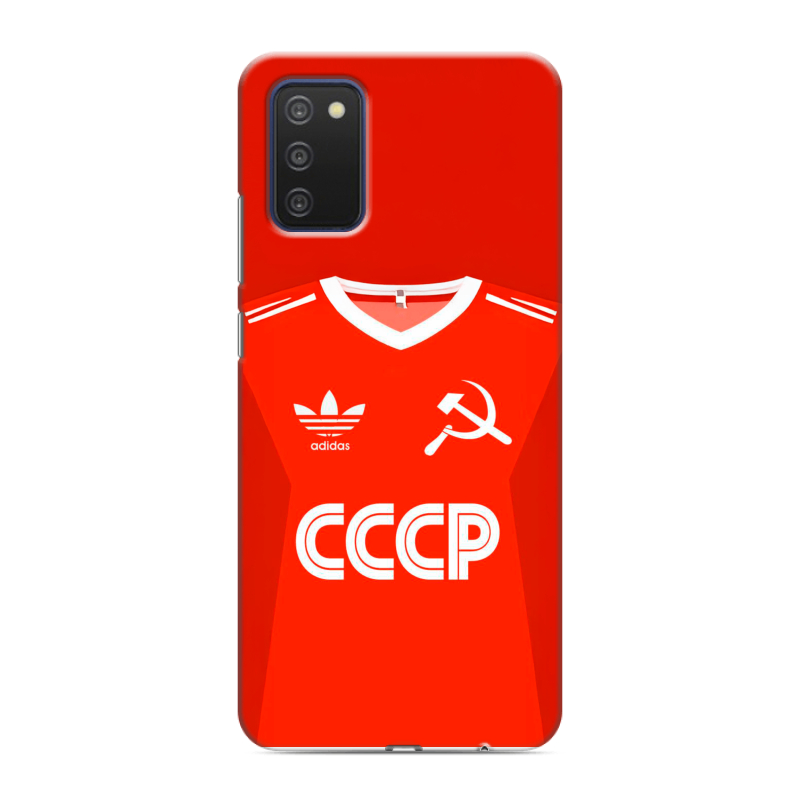 Силиконовый чехол на Samsung Galaxy A03s с принтом Флаг Герб СССР Силиконовый чехол на Samsung Galaxy A03s с принтом Флаг Герб СССР