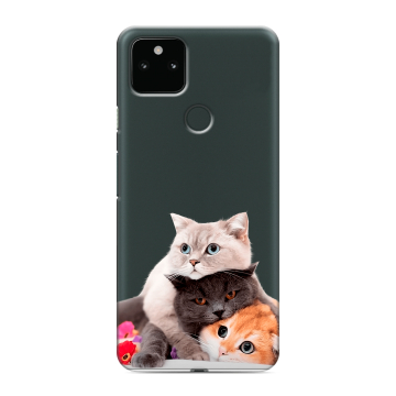 Силиконовый чехол на Google Pixel 5a 5G с принтом Кошки Силиконовый чехол на Google Pixel 5a 5G с принтом Кошки