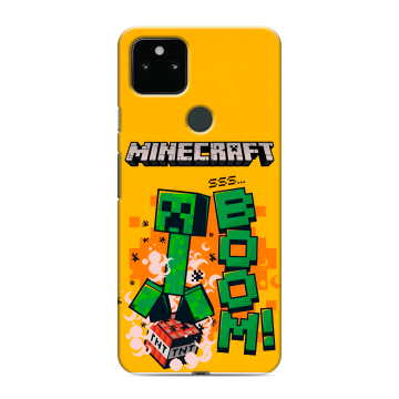Силиконовый чехол на Google Pixel 5a 5G с принтом Майнкрафт Minecraft