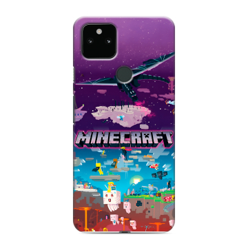 Силиконовый чехол на Google Pixel 5a 5G с принтом Майнкрафт Minecraft