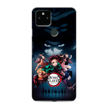 Силиконовый чехол на Google Pixel 5a 5G с принтом Demon Slayer Клинок рассекающий демонов Силиконовый чехол на Google Pixel 5a 5G с принтом Demon Slayer Клинок рассекающий демонов