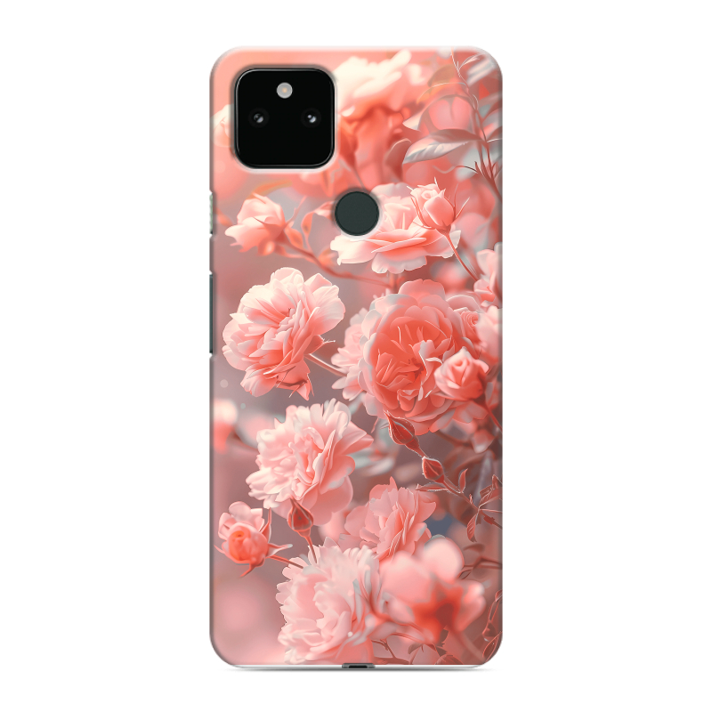 Силиконовый противоударный чехол на Google Pixel 5a 5G с принтом Розы цветы Силиконовый противоударный чехол на Google Pixel 5a 5G с принтом Розы цветы