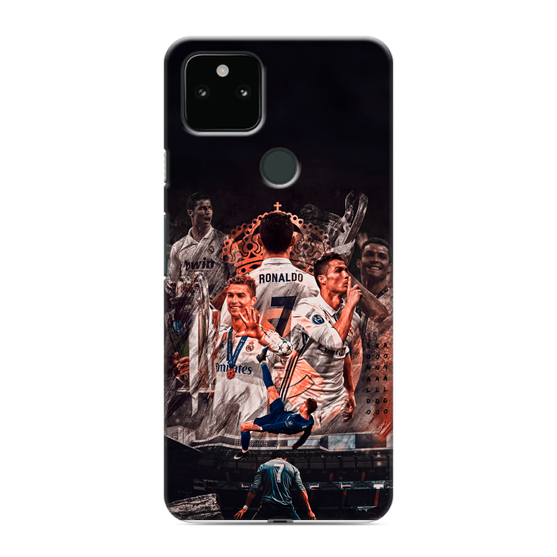 Силиконовый противоударный чехол на Google Pixel 5a 5G с принтом Реал Роналдо Real Ronaldo Силиконовый противоударный чехол на Google Pixel 5a 5G с принтом Реал Роналдо Real Ronaldo