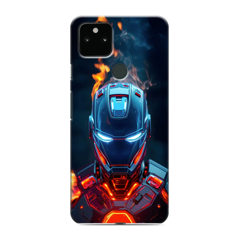 Силиконовый противоударный чехол на Google Pixel 5a 5G с принтом IronMan Железный человек Силиконовый противоударный чехол на Google Pixel 5a 5G с принтом IronMan Железный человек