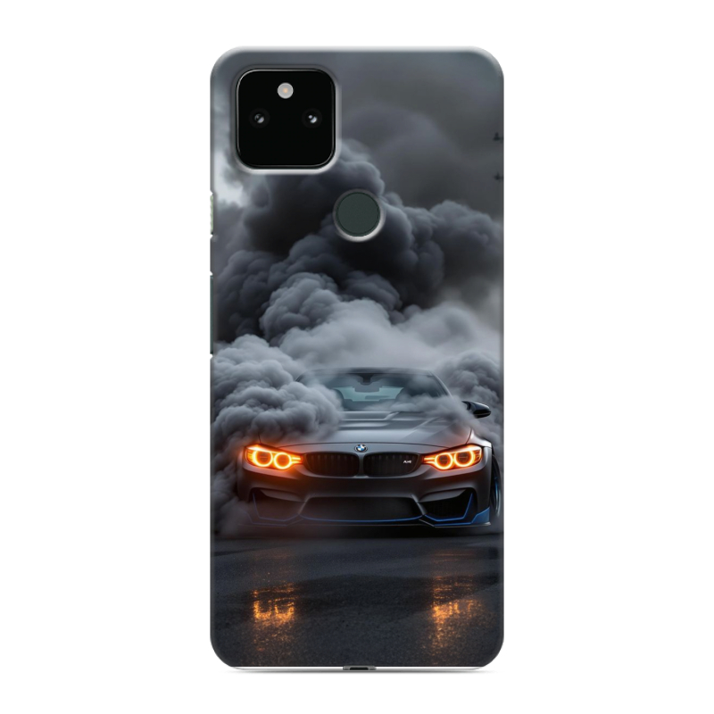 Силиконовый противоударный чехол на Google Pixel 5a 5G с принтом BMW БМВ Силиконовый противоударный чехол на Google Pixel 5a 5G с принтом BMW БМВ