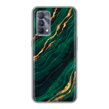 Силиконовый чехол на Realme GT Master Edition с принтом Мрамор зеленое золото Силиконовый чехол на Realme GT Master Edition с принтом Мрамор зеленое золото