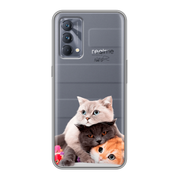 Силиконовый чехол на Realme GT Master Edition с принтом Кошки Силиконовый чехол на Realme GT Master Edition с принтом Кошки