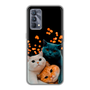 Силиконовый чехол на Realme GT Master Edition с принтом Кошки Силиконовый чехол на Realme GT Master Edition с принтом Кошки