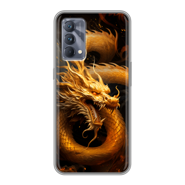 Силиконовый чехол на Realme GT Master Edition с принтом Золотой дракон Силиконовый чехол на Realme GT Master Edition с принтом Золотой дракон