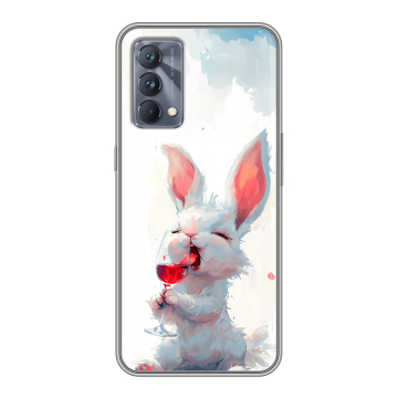 Силиконовый чехол на Realme GT Master Edition с принтом кролик зайчик Силиконовый чехол на Realme GT Master Edition с принтом кролик зайчик