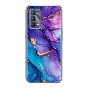 Силиконовый чехол на Realme GT Master Edition с принтом синий мрамор Силиконовый чехол на Realme GT Master Edition с принтом синий мрамор